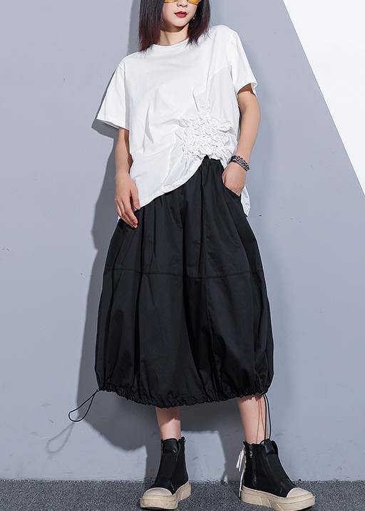 Bohemian o neck Cinched cotton clothes For Women design white blouses summer - SooLinen