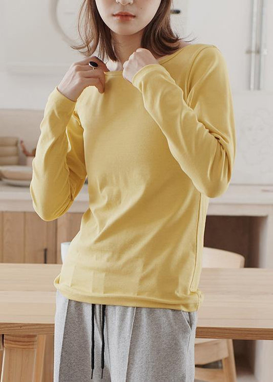 Bohemian wild cotton fall crane tops Work Outfits yellow blouses - SooLinen