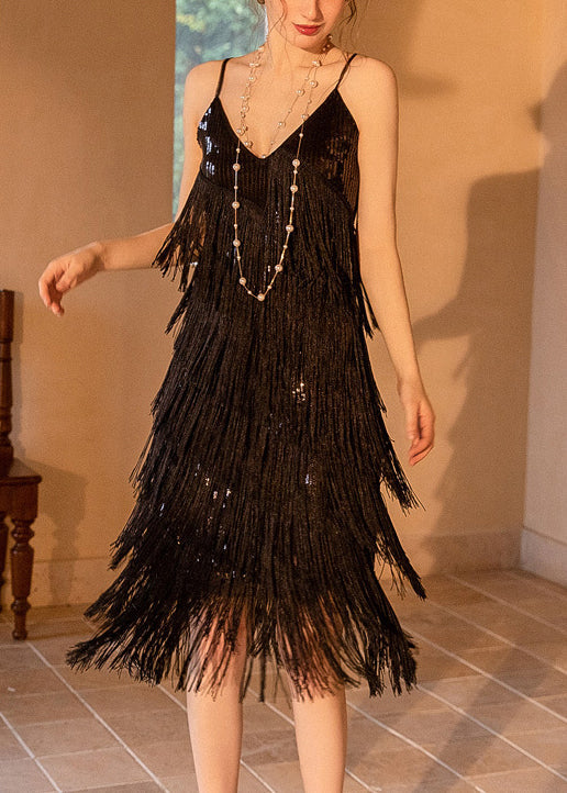 Boho Red Tasseled Sequins Vestidos Dresses Summer