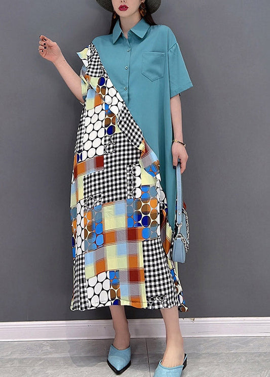 Boutique Schwarz Peter Pan Kragen RĂĽschen Patchwork Hemd Kleider Kurzarm