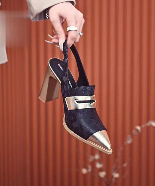 Boutique Sandalen mit Blockabsatz und spitzer Zehenpartie Grün