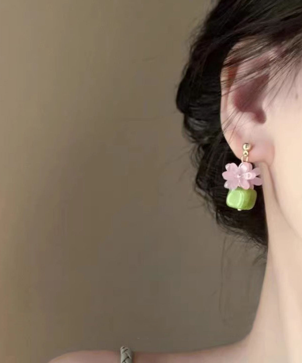 Boutique Colorblock Metal Alloy Turquoise Flora Drop Earrings