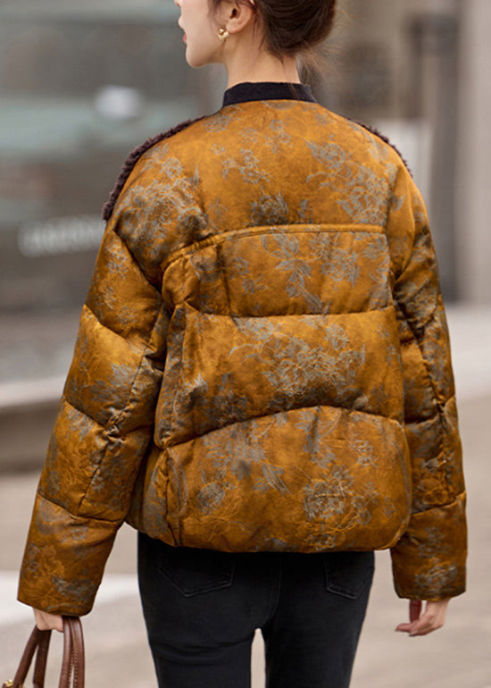 Chaquetas de plumón de pato con patchwork de piel sintética de boutique para invierno