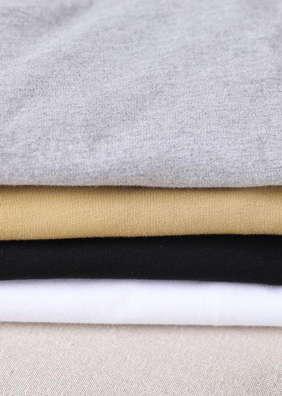 Boutique Grey side open Cotton Tops Summer - SooLinen