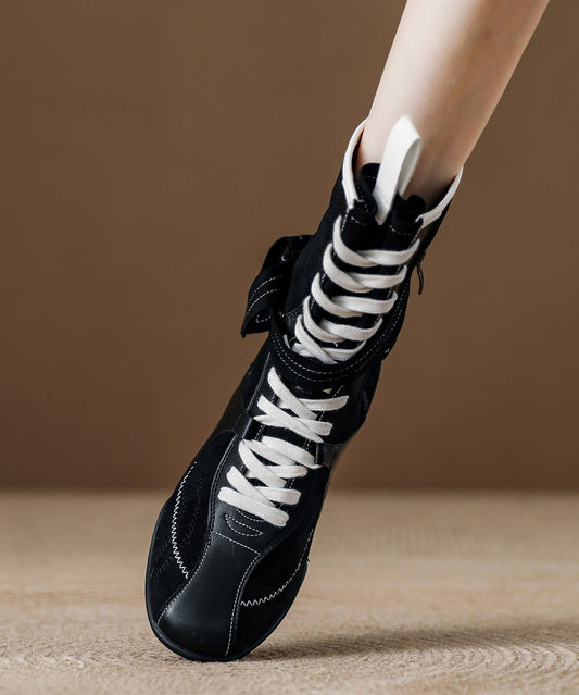 Botas de empalme con cordones de boutique de ante marrón