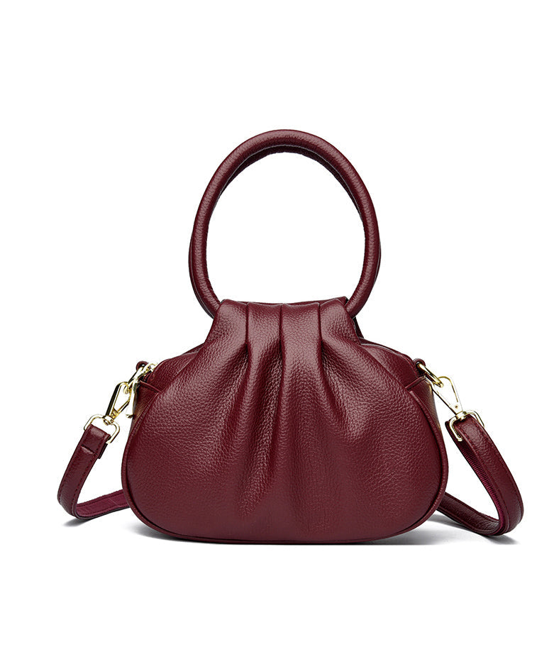 Boutique Mulberry Wrinkled Calf Leather Tote Handbag