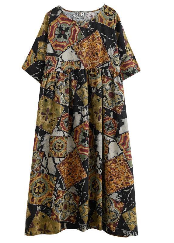 Boutique Print Summer Casual Half Sleeve Dresses - SooLinen