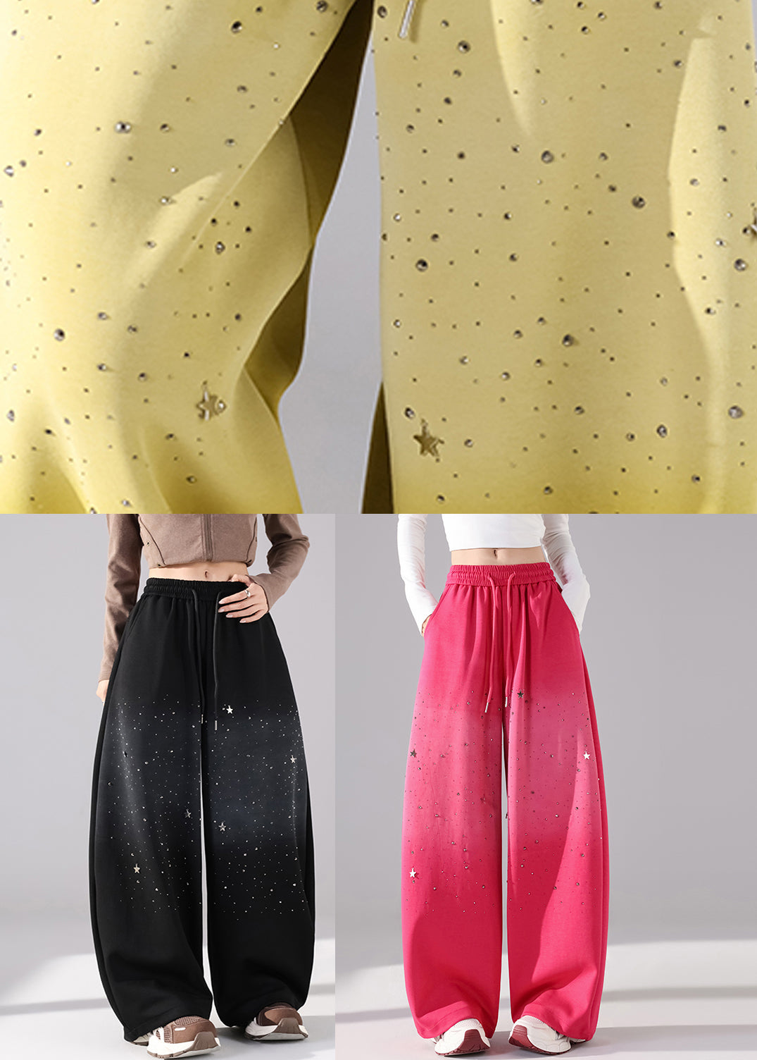 Boutique Rose Tie Waist Draping Wide Leg Pants Fall