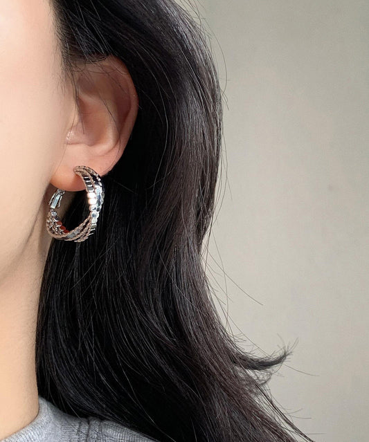 Boutique Silk Sterling Silber Ohrringe im Stil von frittiertem Teig