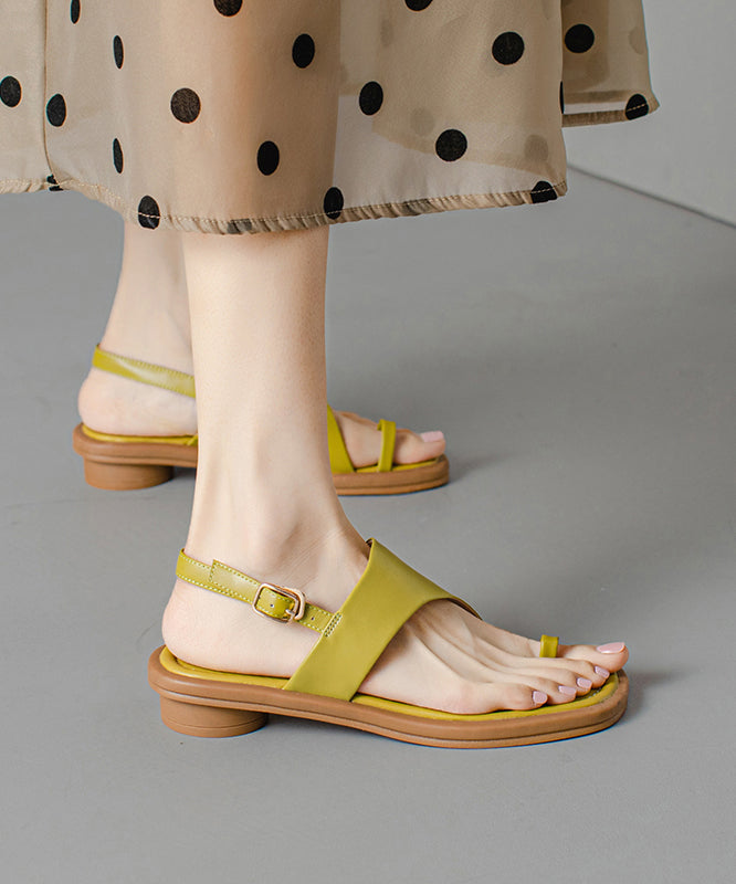 Boutique Splicing Sandalen Grün Echtleder Peep Toe