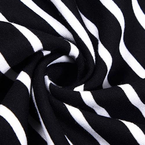 Marke Übergroße Damenbekleidung Lose Lässige Baumwolle Gestreiftes Kleid