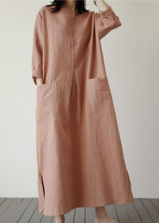 Ziegelrot Taschen Baumwolle Urlaubskleider Frühling