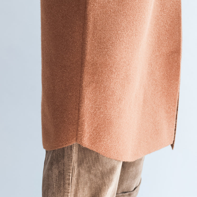 Ziegelrote lange Wollmäntel übergroße Winter-Cardigans