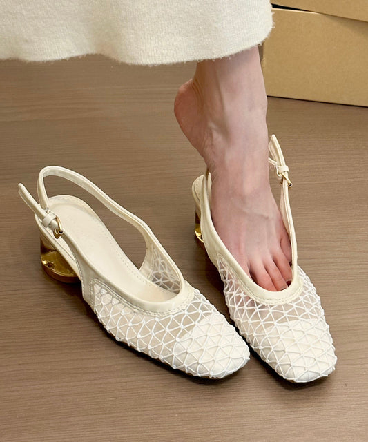 Brown Chunky Breathable Mesh Comfortable Splicing Sandals