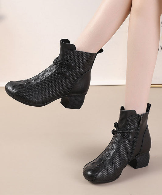 Braune Stiefel mit Krokodilmuster, dickes Rindsleder, elegante Stiefel