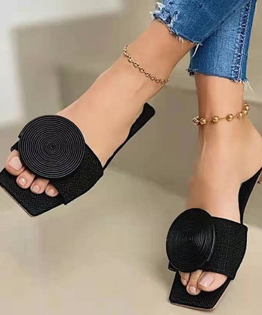 Braun Slide Sandalen Frauen Faux Leder Boutique Spleißen Pailletten