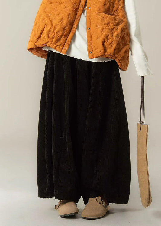 Lässige beigefarbene Cordhose mit weitem Bein, Frühlingsform