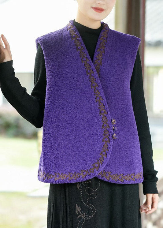 Lässige schwarze V-Ausschnitt dicke Teddy Faux Pelz Weste Tops Winter