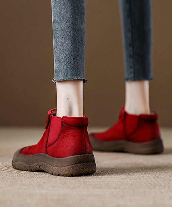 Lässige, bequeme braune Stiefeletten aus Rindsleder mit Ziernähten