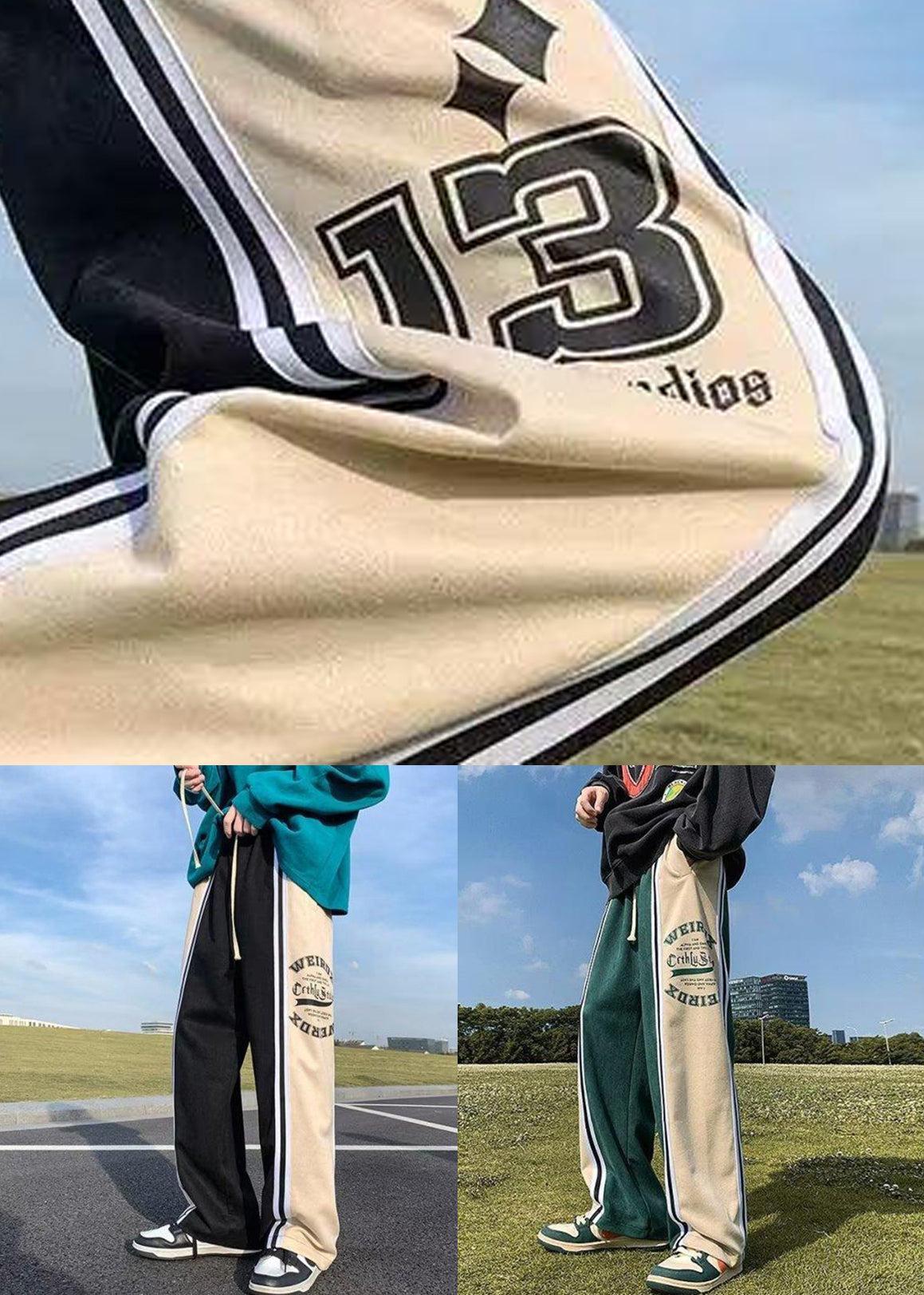Casual Green Letter Elastic Waist Patchwork Cotton Men Pants Spring