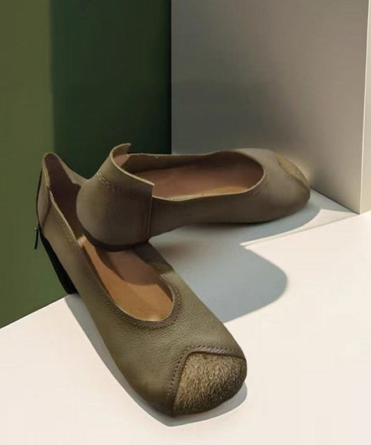 Casual Splicing Flat Feet Shoes Brown Faux Leather