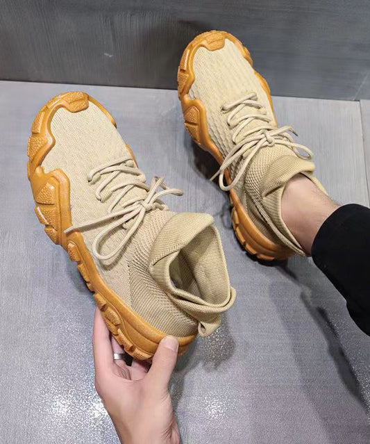 Lässige, vielseitige schwarze flache Plateauschuhe mit Schnürung