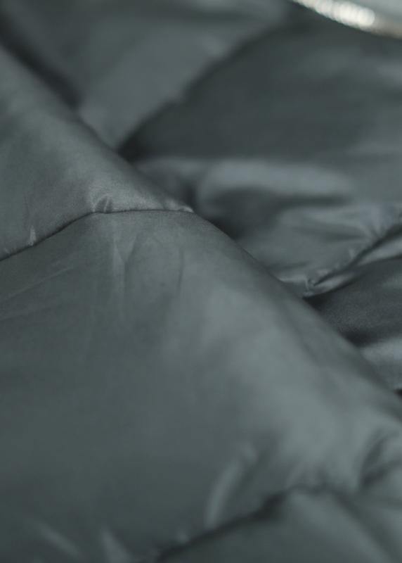 Casual gray green duck down coat oversize down jacket winter hooded zippered flare sleeve fur collar outwear - SooLinen