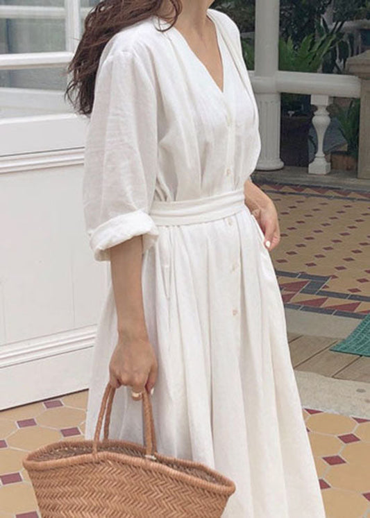 Schickes schwarzes Baumwollkleid mit Knöpfen, Frühling