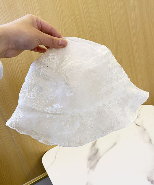 Chic Black Lace Embroidered Bucket Hat