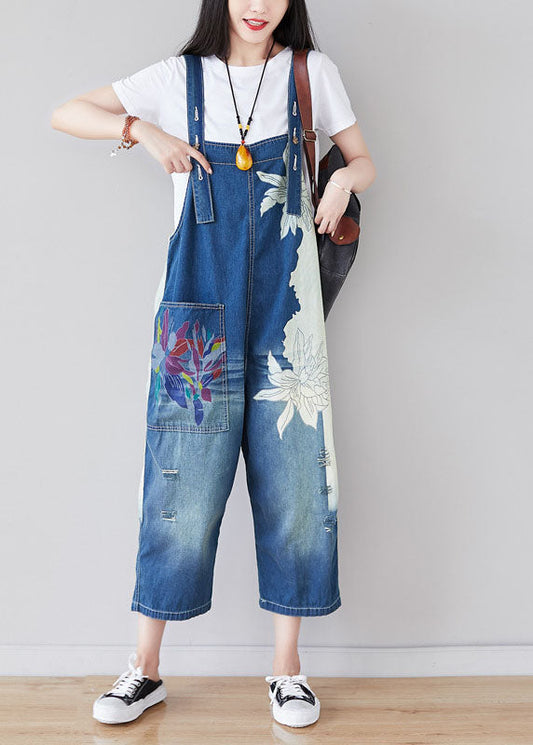 Chic Blau taschen druck Patchwork Overall Sommer