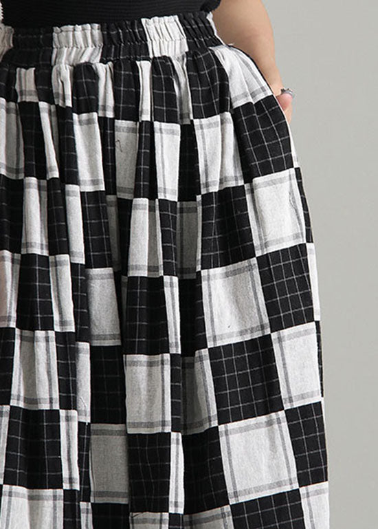 Chic Colorblock elastische Taille Plaid Rock Frühling