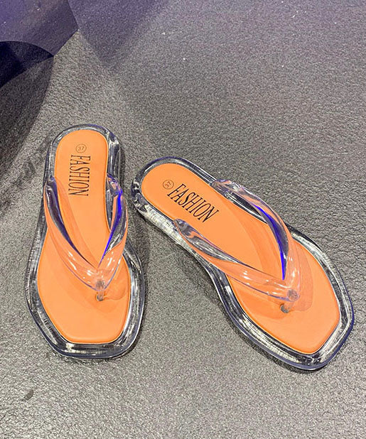Schicke, bequeme schwarze, klare Flats Flip-Flops