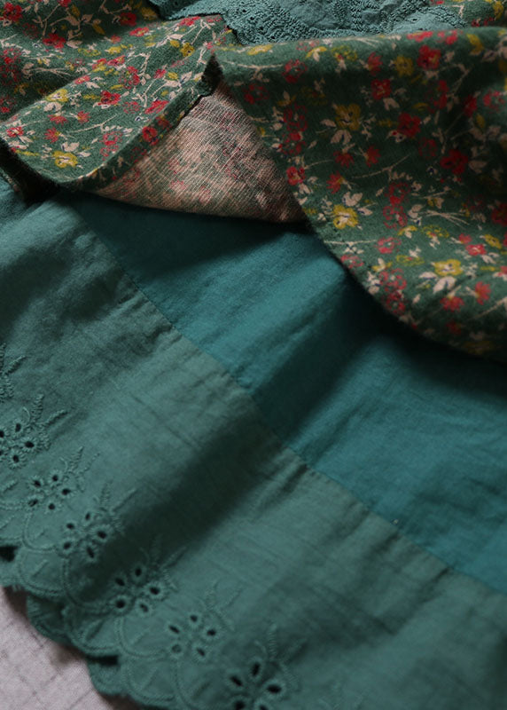 Schicke grüne Spitzen-Patchwork-Print-Röcke für den Winter