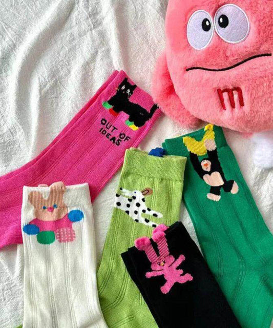 Chic Korean Style Cartoon Thin Breathable Mid Calf Socks