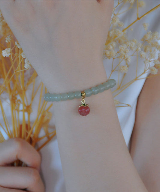 Schickes kleines grünes Bettelarmband aus Jade-Achat