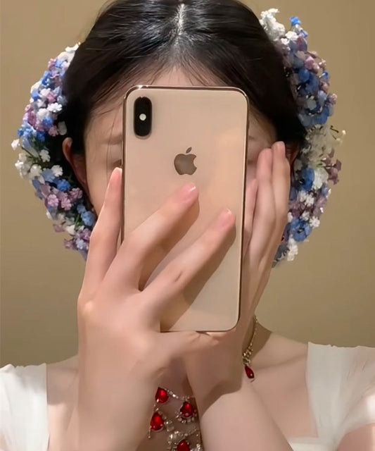 Horquilla elegante con diseño floral de aliento de bebé y aleación de arcoíris