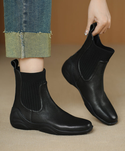 Schicke, bequeme Stiefel aus braunem Schaffell