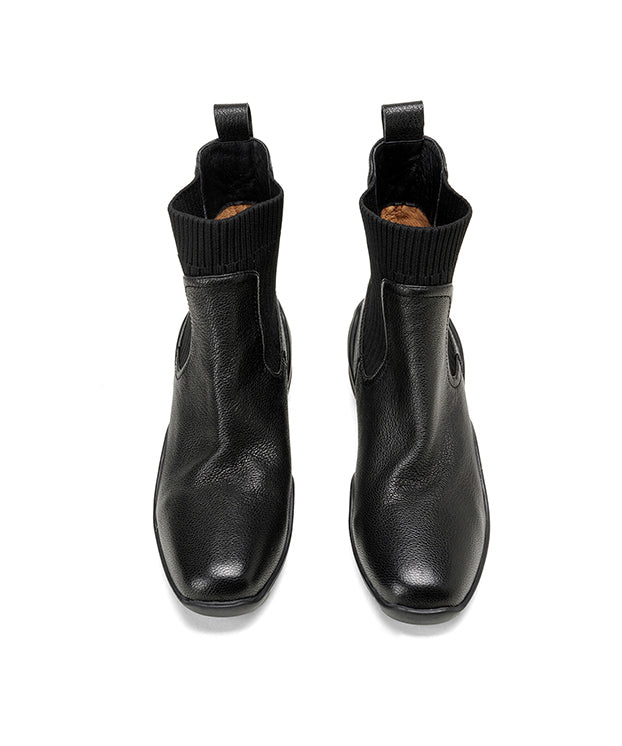 Schicke, bequeme Stiefel aus braunem Schaffell