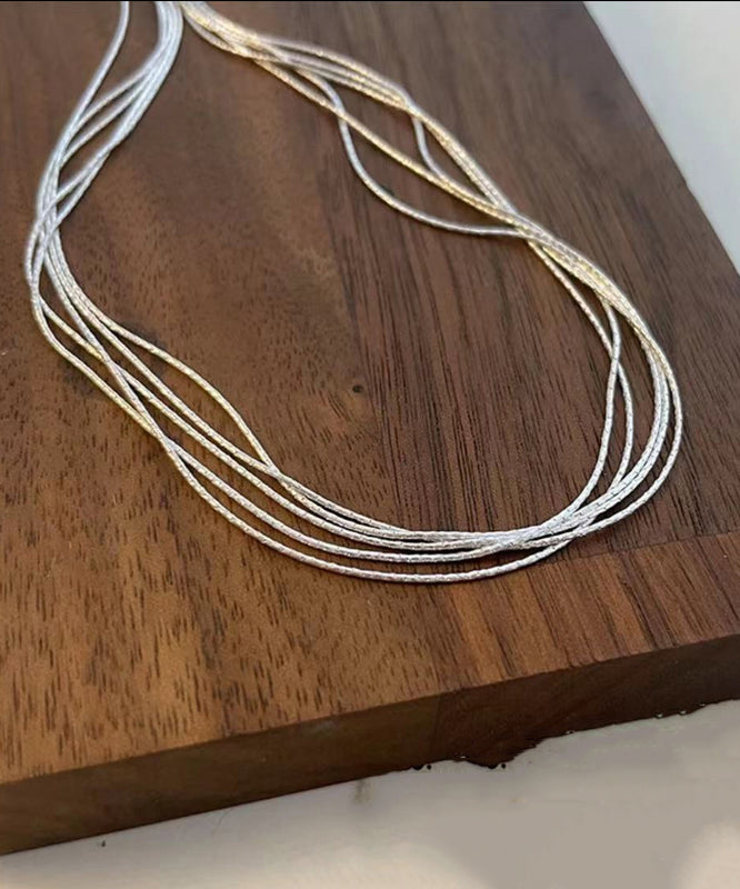 Schicke mehrreihige Halskette aus Sterlingsilber