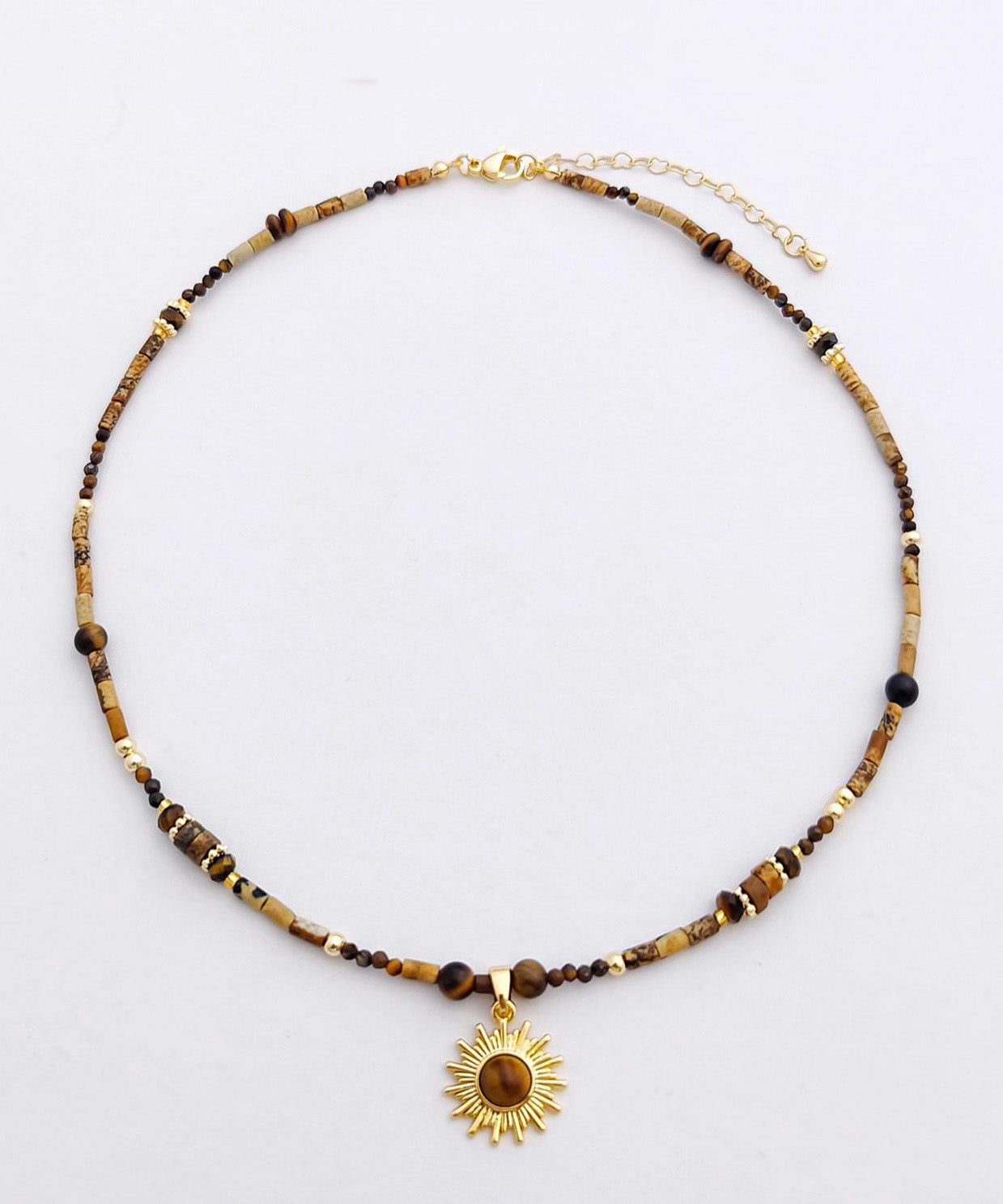 Chic Tungsten steel Gem Stone Pendant Necklace