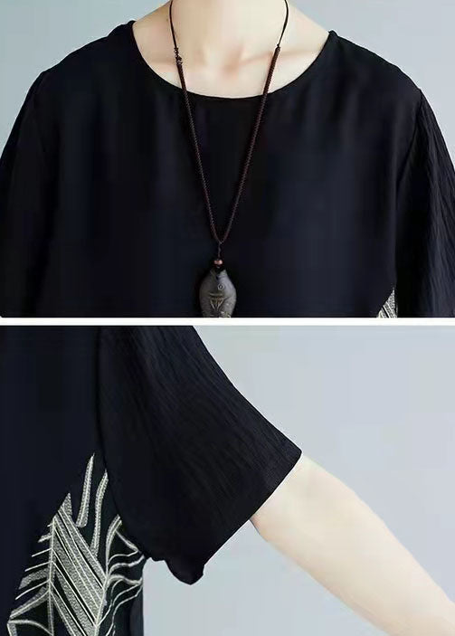 Schickes weißes Baumwollkleid Boho Leinen Patchwork Reisen Sommerkleid