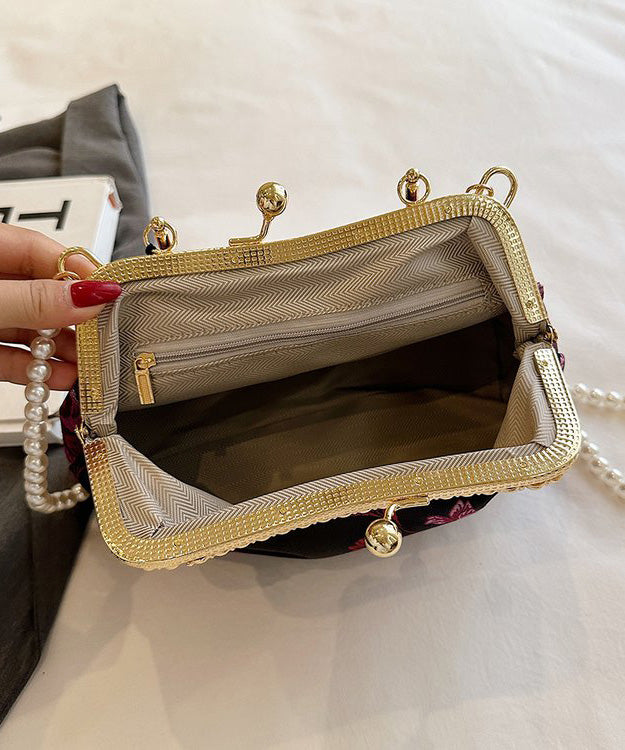 Chinese Style Green Print Tassel Zircon Tote Bag