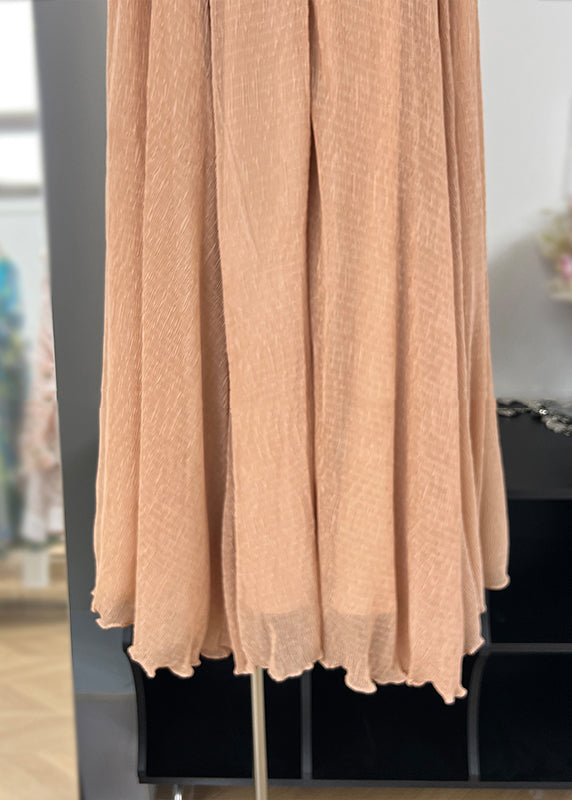 Classy Brick Red Oversized Chiffon Sundress Summer