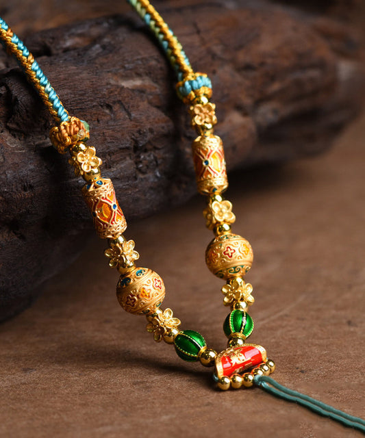 Edle Halskette mit vergoldetem Quastenanhänger aus Sterlingsilber