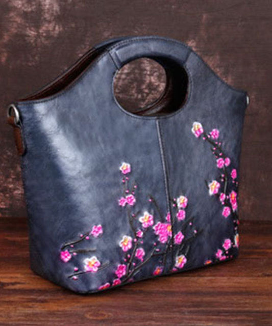 Edle graue Mode Prägung Paitings Kalbsleder Tote Handtasche