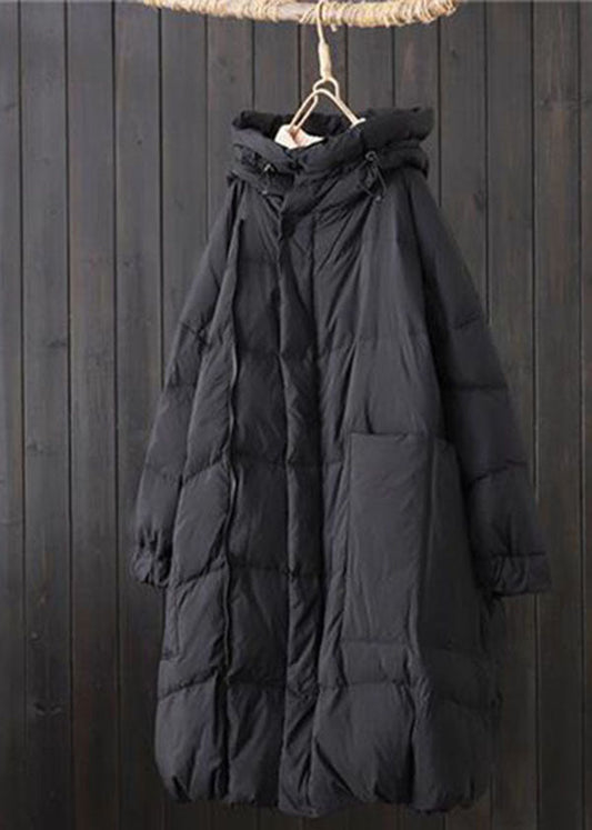 Edle Khaki Kapuzen Kordelzug Taschen Entendaunen Puffer Jacken Winter