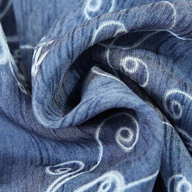 Edle Tunika Feines Damen Sommer Druck Loses blaues Kleid