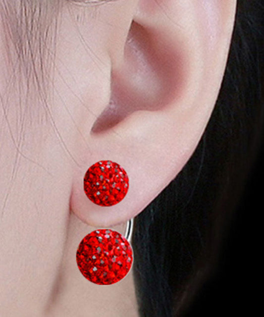 Edle Creolen aus grünem Sterlingsilber mit Zirkonia-Einlage