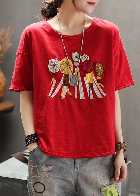 Classy cotton clothes Boho Round Neck Loose Casual Irregular Blouse - SooLinen