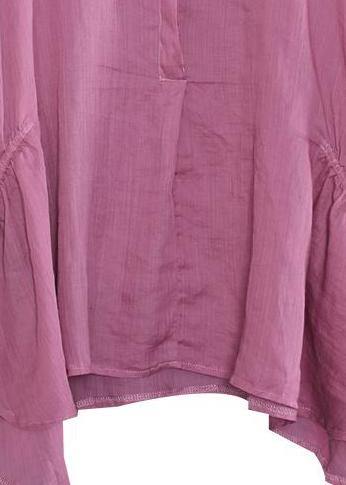 Classy linen Blouse Fashion Batwing Sleeve Comfortable Solid Color T-Shirt - SooLinen